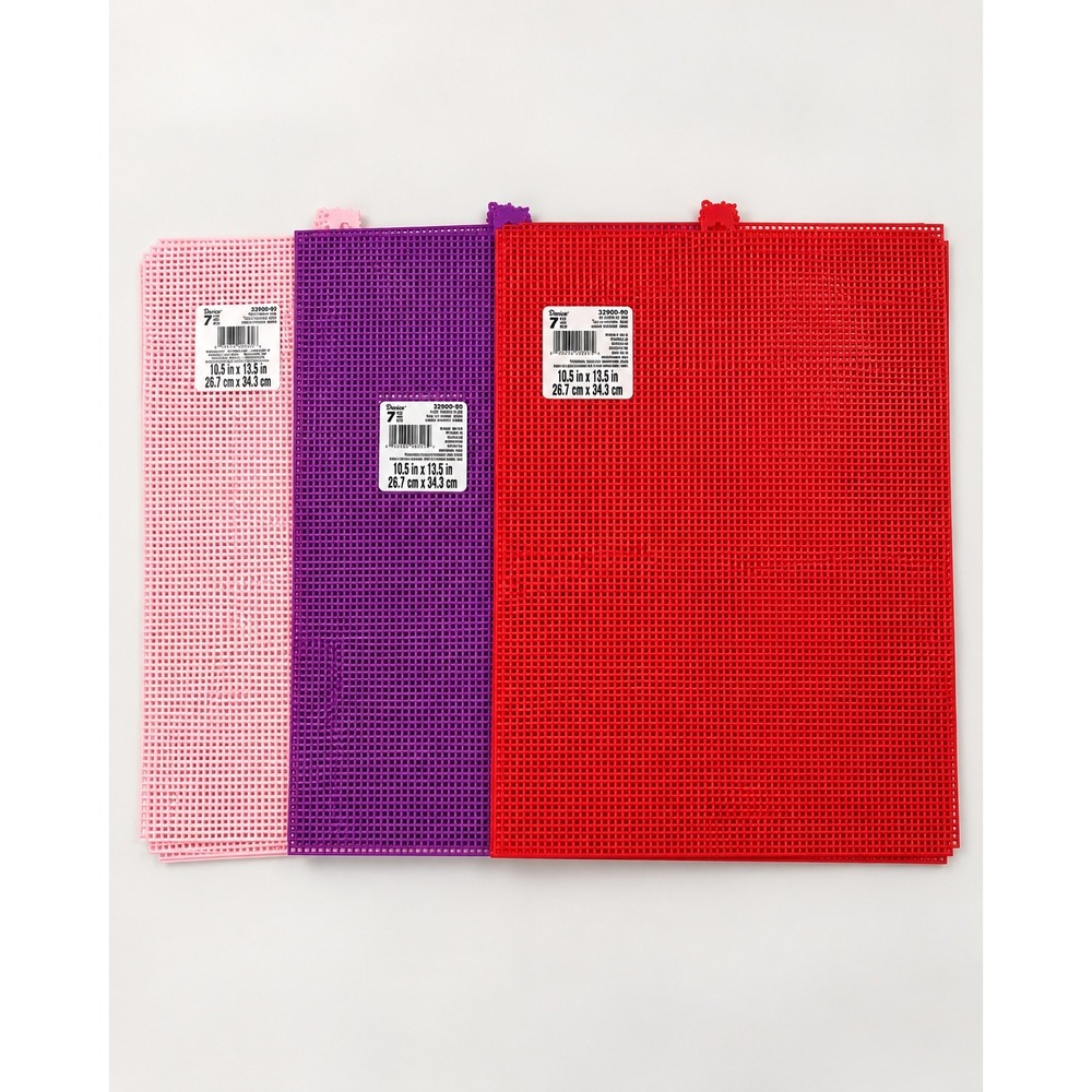 Darice Plastic Canvas 7 Mesh 10.5x13.5 Red Pink Purple Lot of 16 NWT